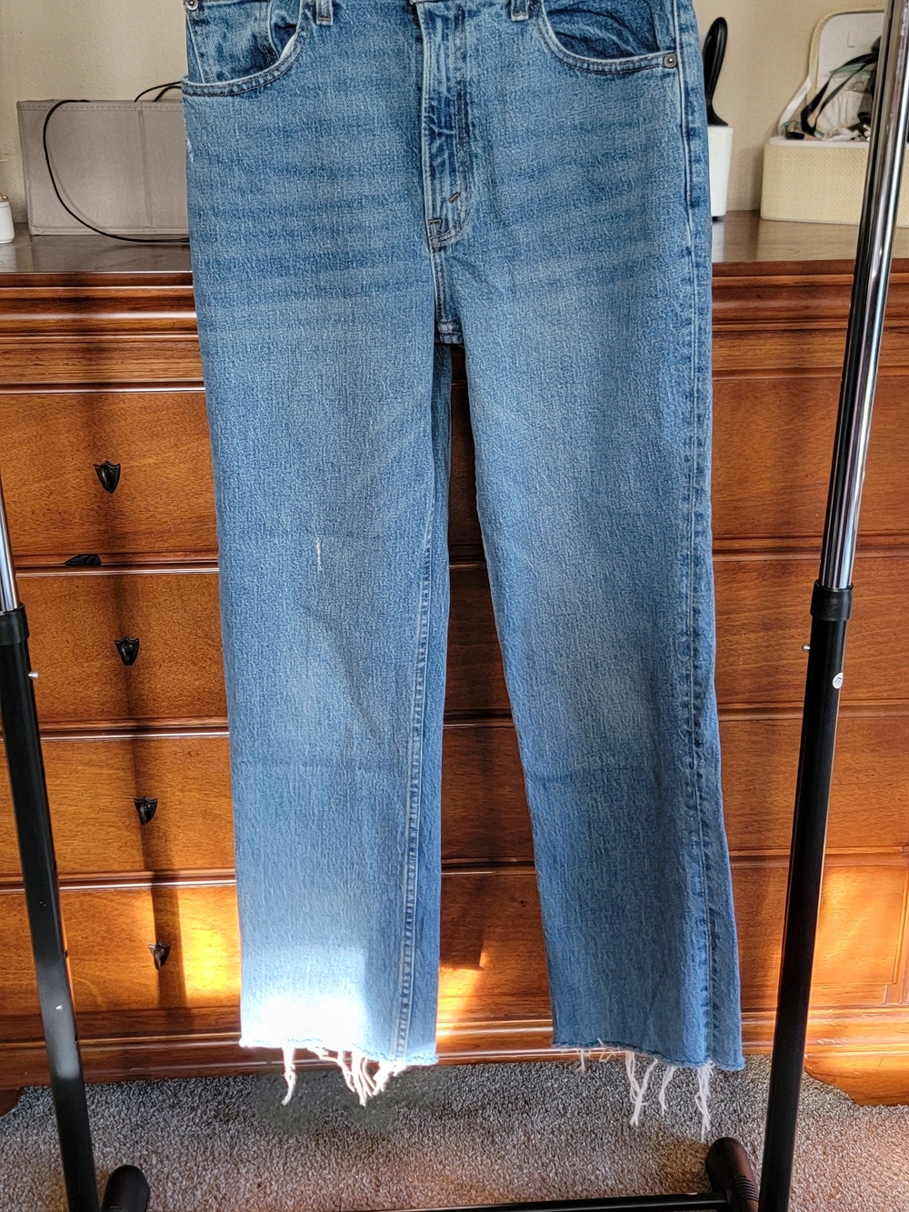 Abercrombie & Fitch Light Blue High Rise Straight Jeans